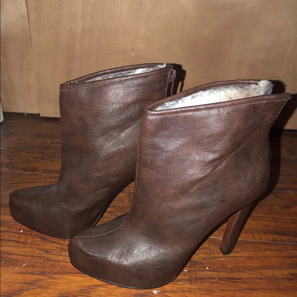 Brown Leather BCBG Booties - Picture 2 of 6